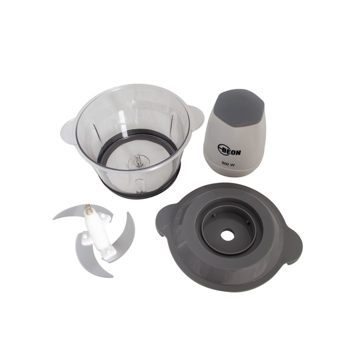 

Измельчитель Beon BN-2700, пластик, 500 Вт, 2 л, 1 скорость, бело-серый