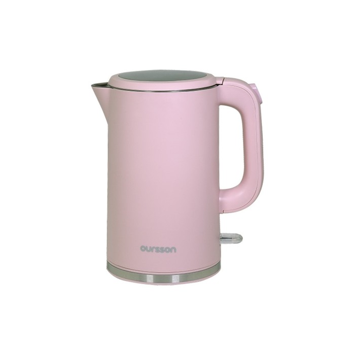 Чайник электрический Oursson EK1731W/PR, пластик, колба металл, 1.7 л, 2200 Вт, розовый чайник электрический oursson ek1732w dc пластик колба стекло 1 7 л 2200 вт бордовый