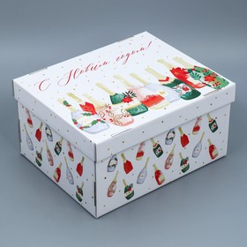 Складная коробка «Шампанское», 31,2 х 25,6 х 16,1 см, Новый год