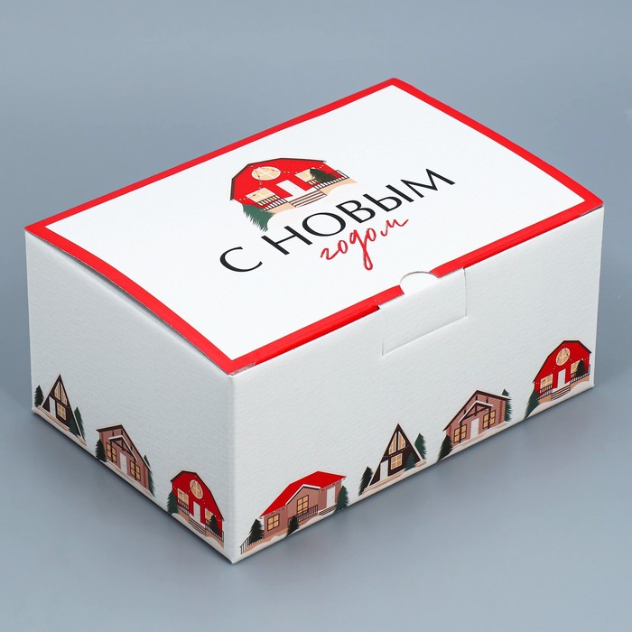 коробка складная 22 × 15 × 10 см Коробка складная «Домики», 22 × 15 × 10 см