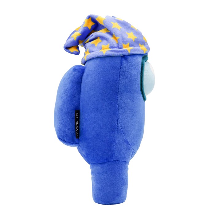 фото Плюшевая игрушка-фигурка among us с ночной шапочкой, 30 см, синяя yume
