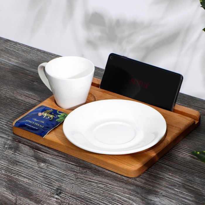 фото Подставка для тарелки adelica, кружки и телефона, 25×21×1,8 см