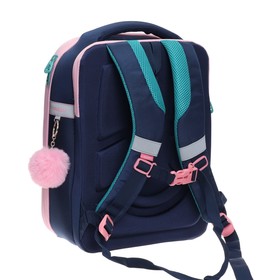 

Рюкзак каркасный Grizzly, 39 х 27 х 17 см, с брелоком, синий