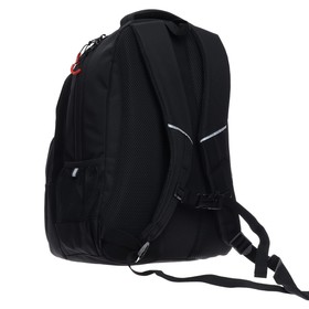 

Рюкзак молодёжный Grizzly, 45 х 32 х 23 см, эргономичная спинка, чёрный/красный