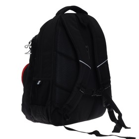 

Рюкзак молодёжный Grizzly, 45 х 32 х 23 см, эргономичная спинка, чёрный, красный