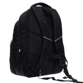 

Рюкзак молодёжный Grizzly, 45 х 32 х 23 см, эргономичная спинка, чёрный, салатовый