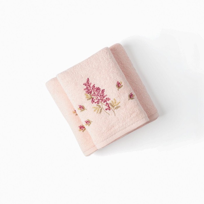 Набор полотенец, размер 50x90 см 70x140 см, цвет розовый 2 шт