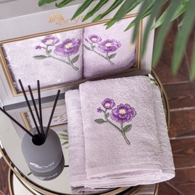 

Набор полотенец, размер 50x90 см 70x140 см, цвет лиловый 2 шт