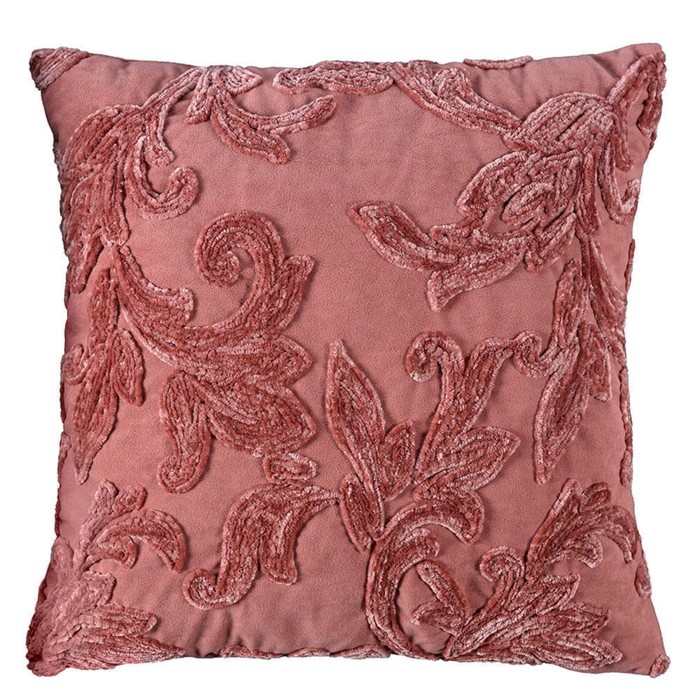 Велюровый чехол для подушки, размер 43x43 см, цвет розовый