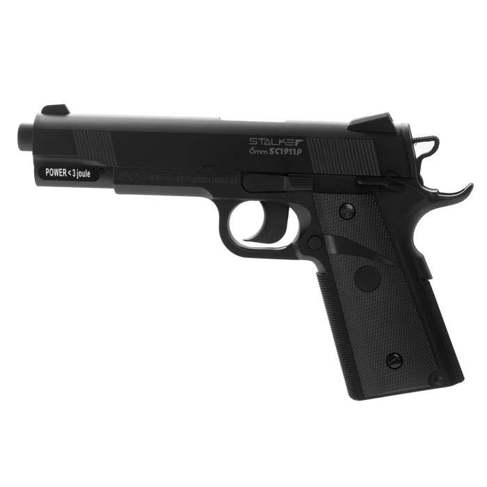 пистолет пневматический stalker s92pl кал 4 5 мм 3 дж корп пластик до 120 м с Пистолет страйкбольный Stalker SC1911P кал. 6 мм, пластиковый корпус, до 105 м/с