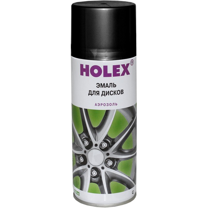 фото Краска аэрозольная holex для дисков, черная, 520 мл