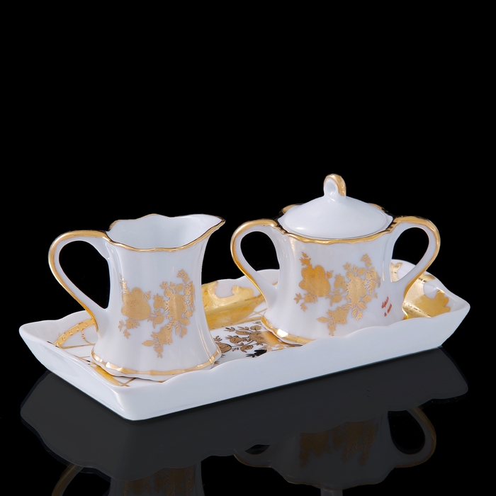 Набор "Мелисса" (молочник и сахарница на блюдце)