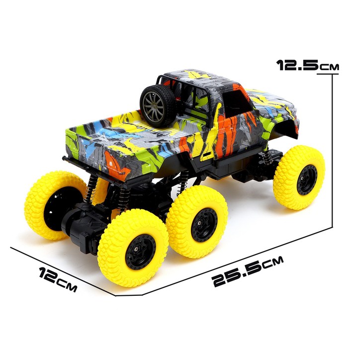 фото Джип радиоуправляемый «граффити», 1:16, работает от аккумулятора, цвет жёлтый