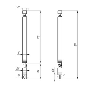 

Антенна телескопическая поворотная RUICHI AST-28, диаметр 6 мм, кол=во колен 5, 110-320 мм