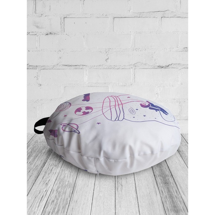 фото Декоративная подушка сидушка на пол круглая, размер 52х52 см joyarty