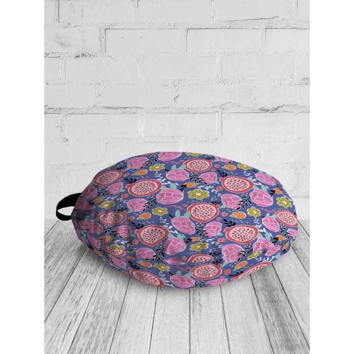 фото Декоративная подушка сидушка на пол круглая, размер 52х52 см joyarty