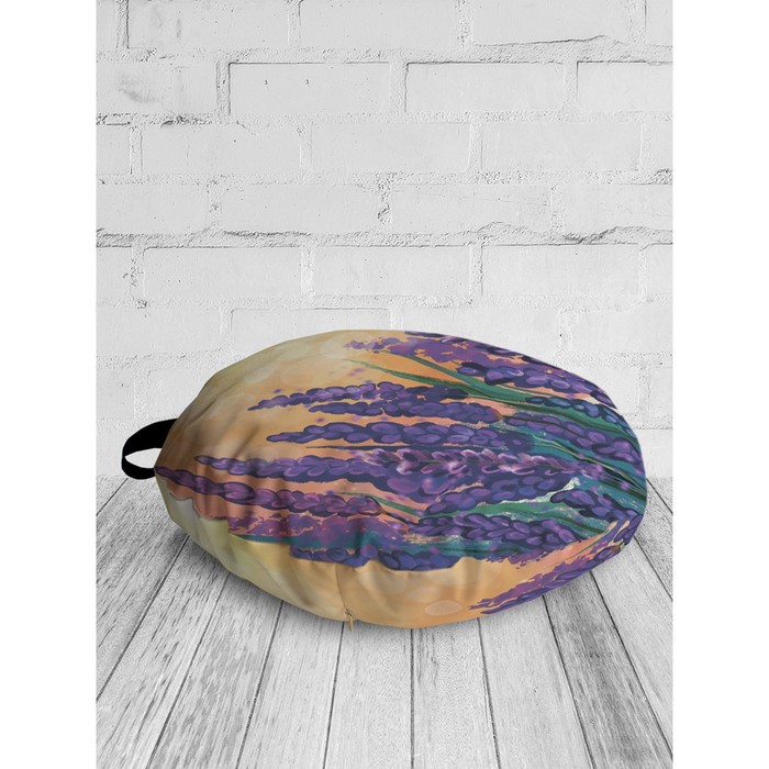 фото Декоративная подушка сидушка на пол круглая, размер 52х52 см joyarty