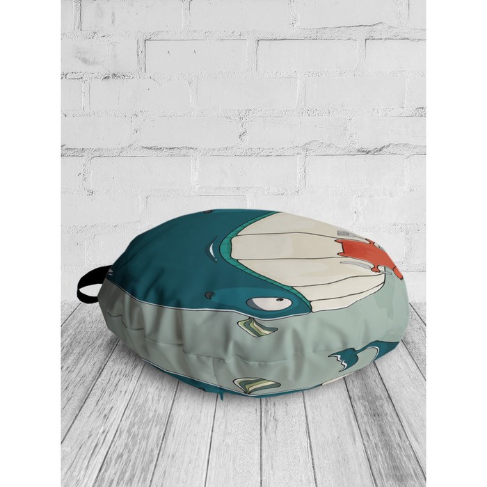 фото Декоративная подушка сидушка на пол круглая, размер 52х52 см joyarty