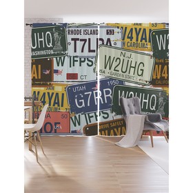 Фотошторы «Номерные знаки», оксфорд, размер 170х265 см, 2 шт
