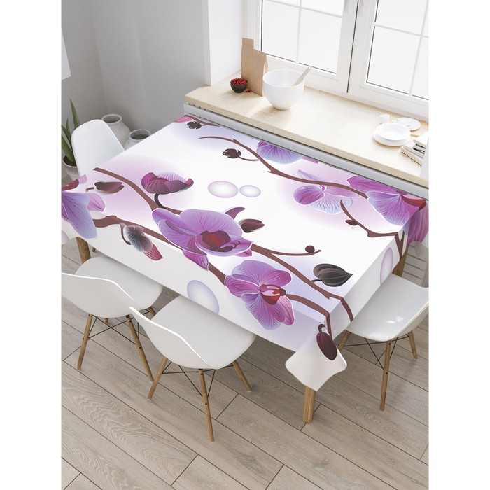 Скатерть на стол «Орхидеи», прямоугольная, оксфорд, размер 120х145 см скатерть на стол орхидеи прямоугольная оксфорд размер 120х145 см