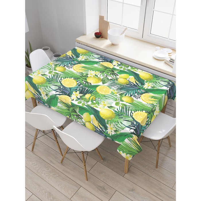 Скатерть на стол «Лимоны и тропики», прямоугольная, оксфорд, размер 145х180 см скатерть лимоны прямоугольная 160x135 см цвет желтый
