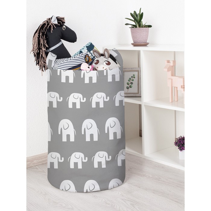 Корзина для игрушек «Прогулка слонов, размер 40х60 см корзина для игрушек joyarty прогулка слонов 35x50 см