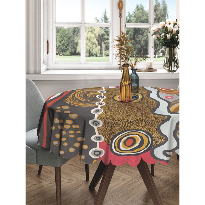 Скатерть на стол «Африканская абстракция», круглая, сатен, d = 150 см скатерть на стол абстракция круглая сатен d 150 см