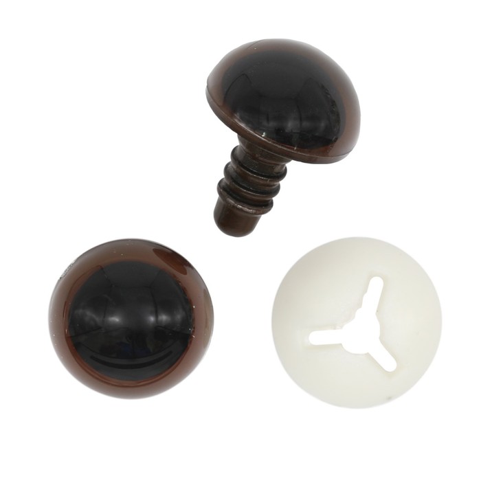 

Глазки пластиковые с фиксатором 16мм, 24шт/упак (коричневый)