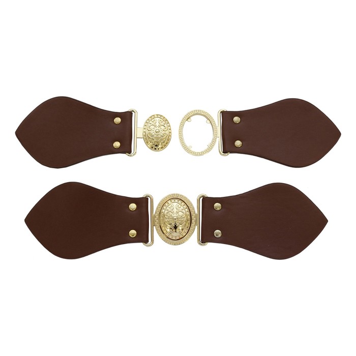 

Застежка кожаная №4, 26,5см, коричневая (золото), 2 шт
