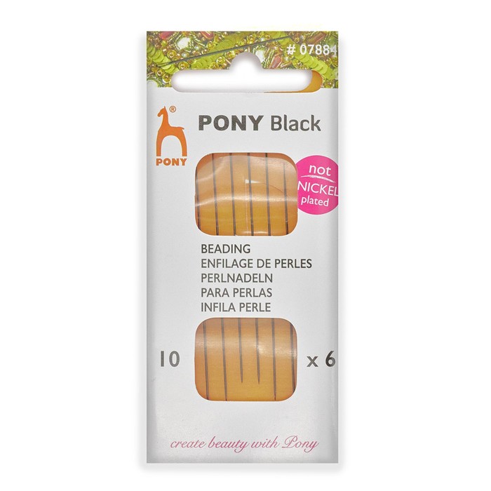 Иглы для бисероплетения BLACK Beading, №10, 6 шт PONY 14001 иглы изогнутые бисерные 4 9 2 шт pony