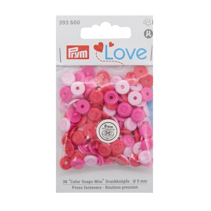 Кнопки ColorSnapsMini имитация стежка Prym Love, розовый 36шт Prym фото