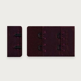

Текстильная застежка с крючками 2x2 для бюстгальтера 28мм, (076 сливовое вино), 25 шт