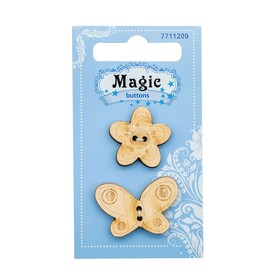 

Набор пуговиц «Бабочка и цветок», 2 шт в уп, Magic Buttons