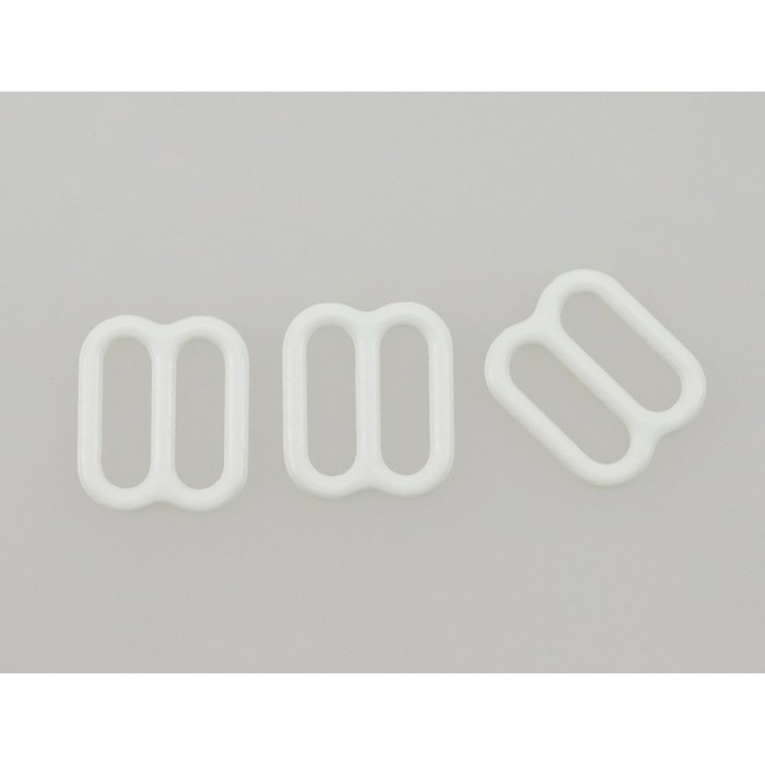 Пряжка-регулятор для бюстгальтера 10мм, металл, (004 приглушенный белый), 50 шт