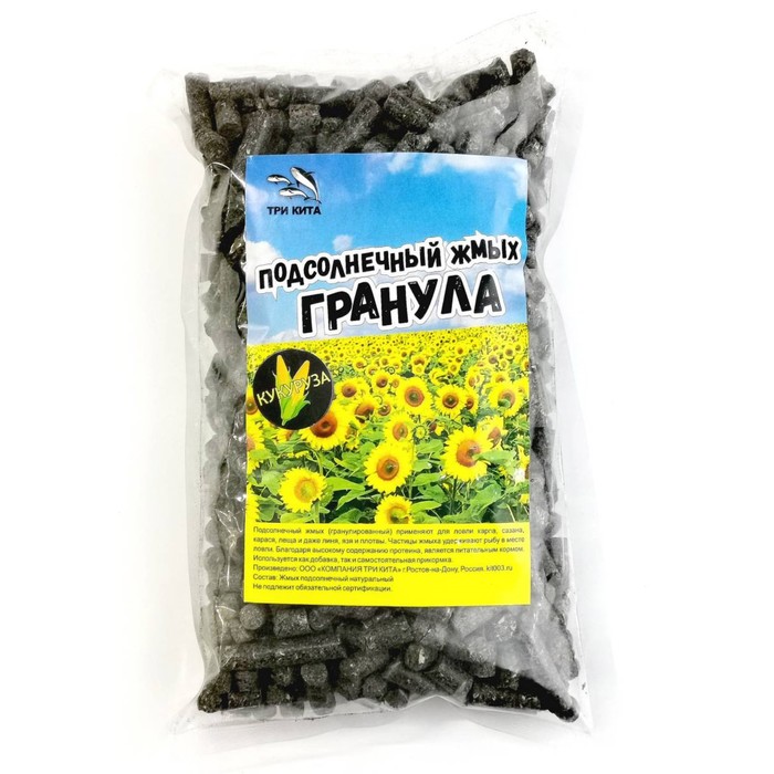 

Жмых подсолнечника, гранулы, «Кукуруза», 8 мм, 500г