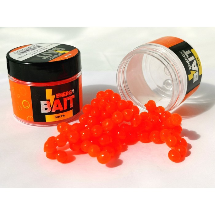Искусственная насадка ENERGY BAIT «Икра», ароматизированная, S, 6 мм, 88 шт, цвет ярко-оранжевый 9