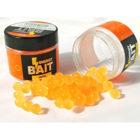 Искусственная насадка ENERGY BAIT «Икра», ароматизированная, М, 7 мм, 63 шт, цвет оранжево-прозрачны