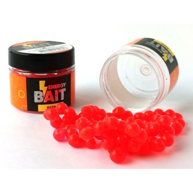 Искусственная насадка ENERGY BAIT «Икра», ароматизированная, М, 7 мм, 63 шт, цвет ярко-красный   914
