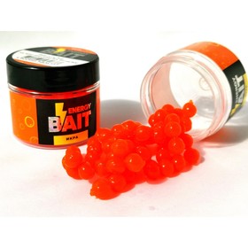 Искусственная насадка ENERGY BAIT «Икра», ароматизированная, М, 7 мм, 63 шт, цвет ярко-оранжевый   9