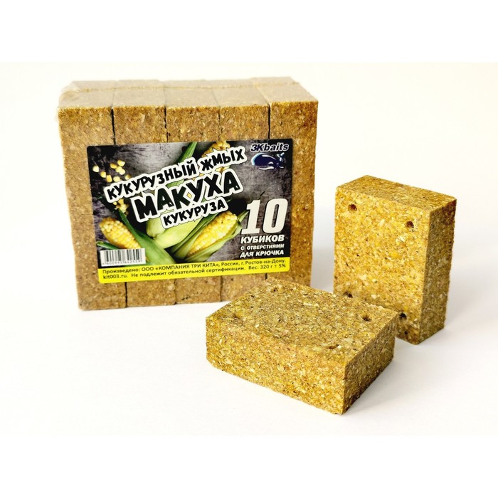 

Макуха кукурузных жмых, с отверстием, вкус кукуруза,10 шт, 320 г