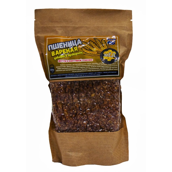 Пшеница вареная «Мёд», в вакуумной упаковке, 350 г кукуруза вареная шоколад в вакуумной упаковке 700 г