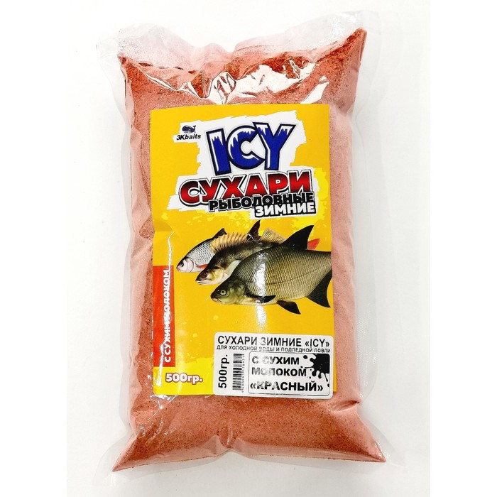 

Сухари рыболовные ICY, зимние, 500 г, цвет красный