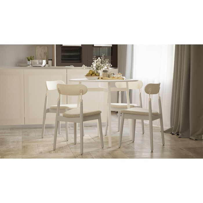 Стол обеденный «Медисон», 800 × 800 × 720 мм, опора металл, цвет белый стол обеденный кросс 1200 × 750 × 720 мм опора металл цвет белый