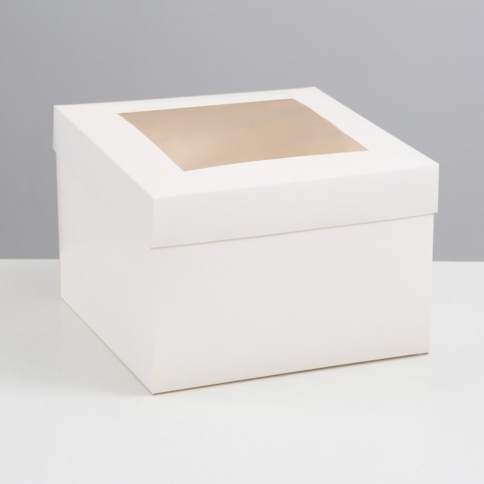 Коробка складная, крышка-дно, с окном, белая, 30 х 30 х 20 см коробка складная черная с окном 30 х 20 х 9 см