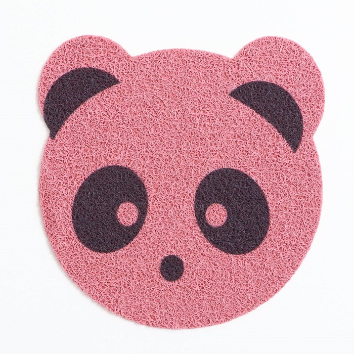 Коврик 2-в-1 под миску/туалет для животных Панда, 30 х 30 см, розовый