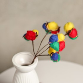 Декор сухоцвет «Хлопок», «Микс цветов», Ø5 см, 30 см