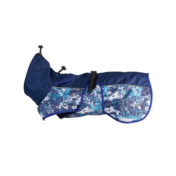 фото Попона для собак №6 с подкладкой из трикотажной сетки (дс 50 см) синяя каскад