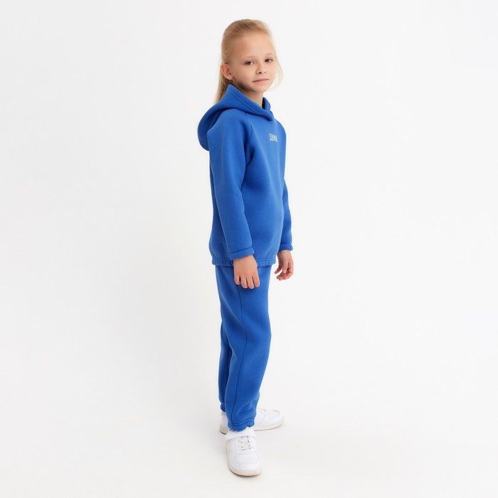 фото Костюм детский (худи, брюки) minaku: basic line kids, oversize, цвет синий, рост 128