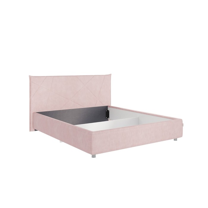 фото Кровать квест с ортопедом + пм 1600х2000 нежно-розовый (велюр) мебельсон