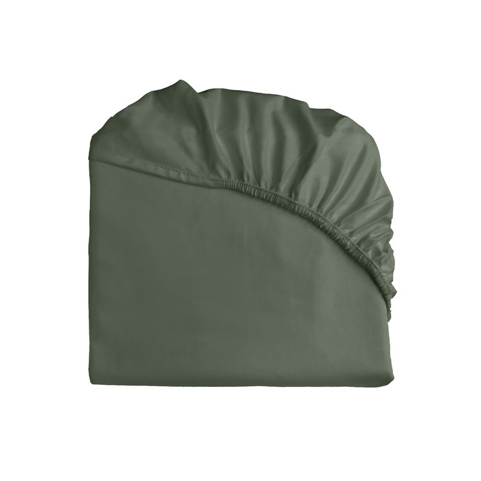 фото Простыня на резинке satin luxe, размер 160x200x25 см, цвет сицилийская олива primavelle